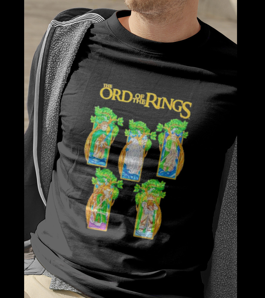 The Lord Of The Rings Stained Glass Characters T-Shirt