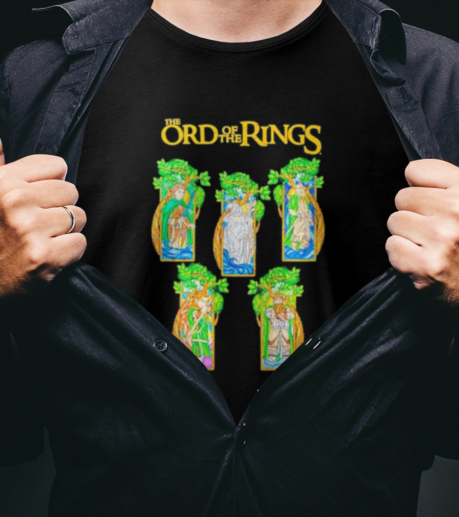 The Lord Of The Rings Stained Glass Characters T-Shirt