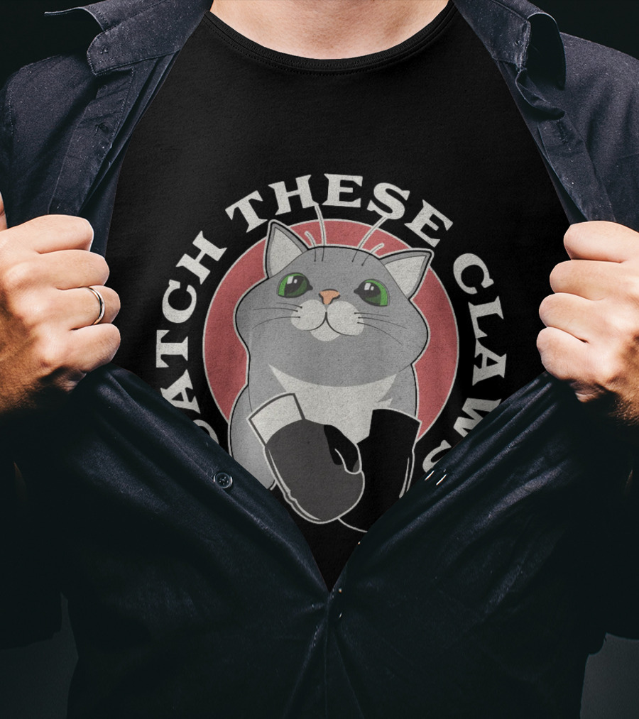 Catch These Claws Boxing Cat T-Shirt