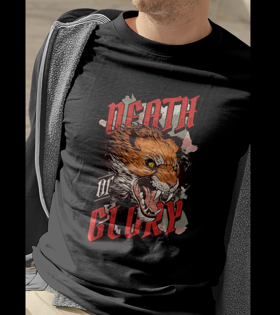 Death Or Glory Fierce Animal Roaring Beast Iconic T-Shirt