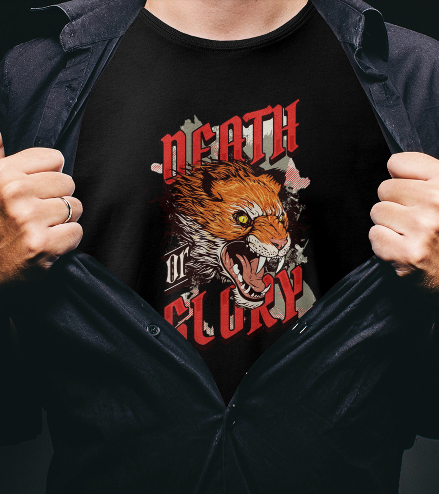 Death Or Glory Fierce Animal Roaring Beast Iconic T-Shirt