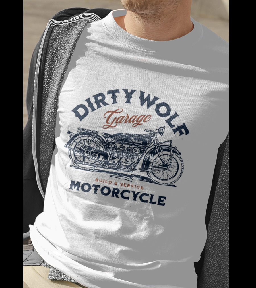 Dirtywolf Garage Motorcycle Build And Service T-Shirt