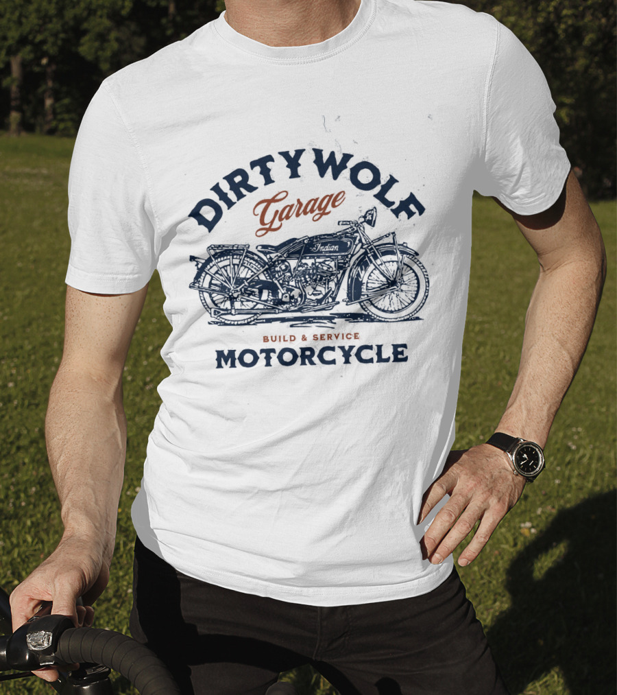 Dirtywolf Garage Motorcycle Build And Service T-Shirt