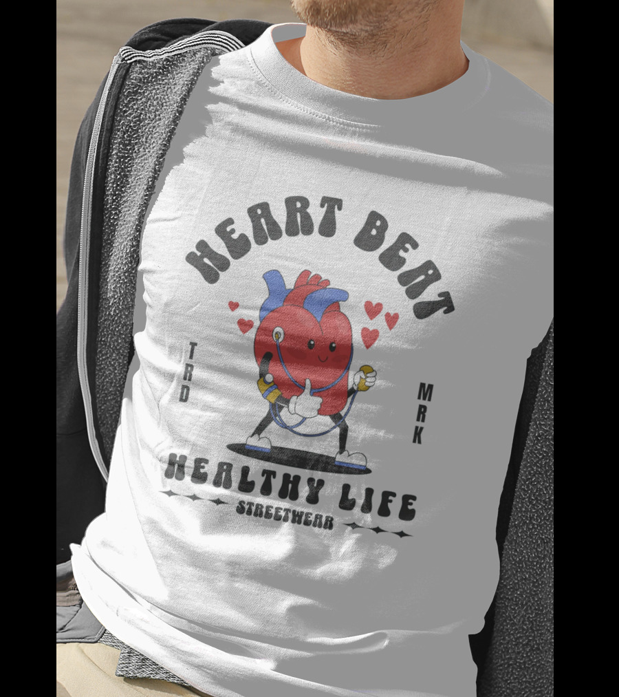 Heart Beat Groovy Healthy Life Streetwear T-Shirt