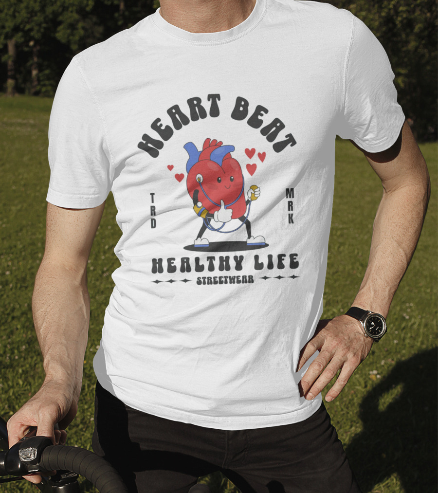 Heart Beat Groovy Healthy Life Streetwear T-Shirt