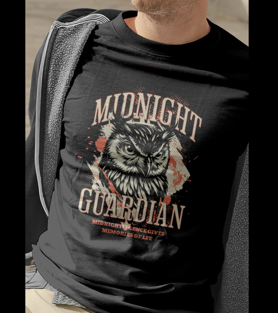 Midnight Guardian Owl With Midnight Silence Gives Memories Of Life T-Shirt