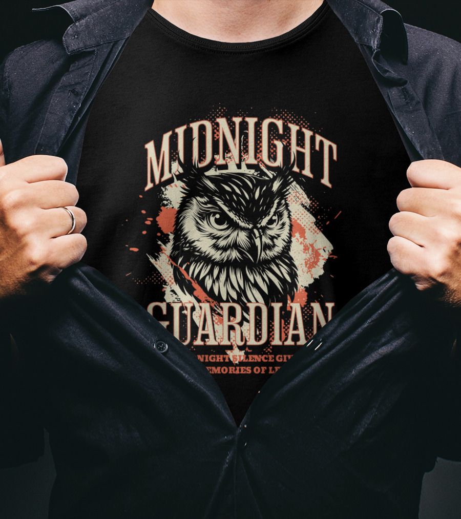 Midnight Guardian Owl With Midnight Silence Gives Memories Of Life T-Shirt