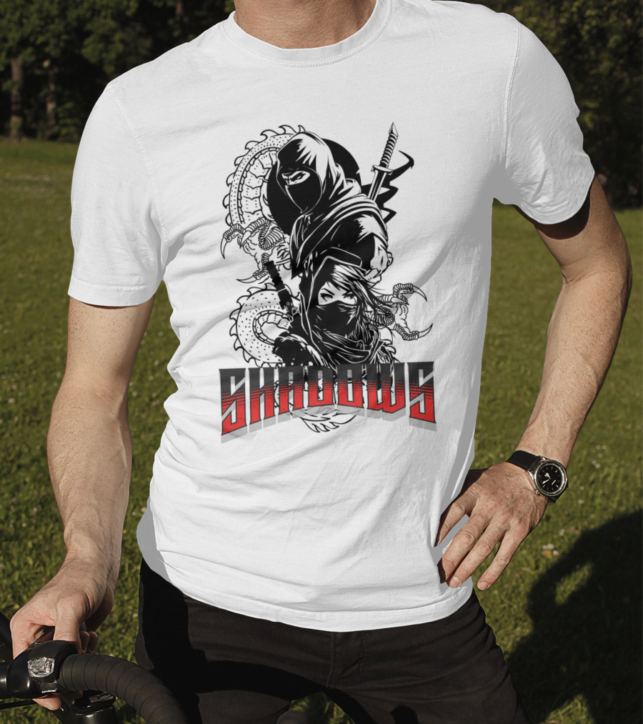 Shadows Ninja Warriors With Swords And Serpents T-Shirt