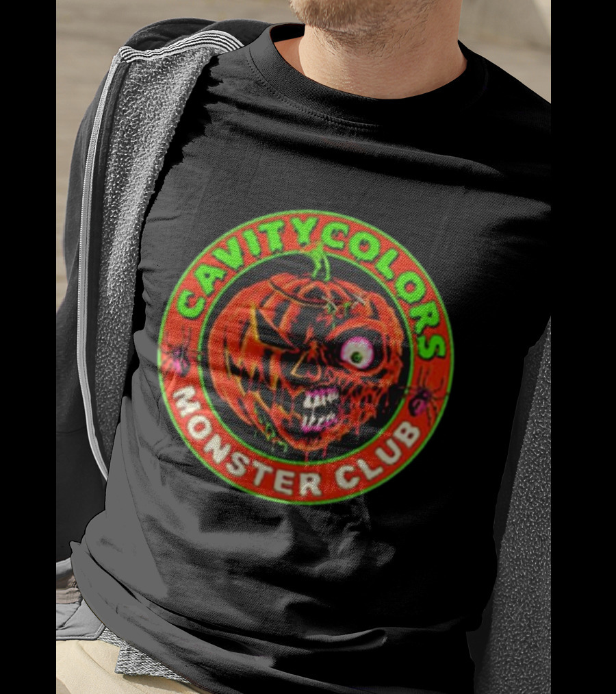 Cavitycolors Monster Club Evil Pumpkin T-Shirt
