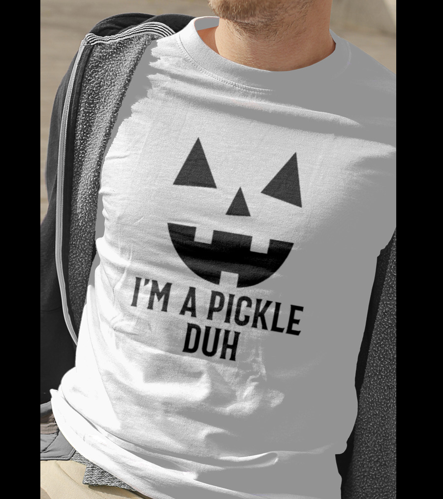I'm A Pickle Duh Halloween Jack-O'-Lantern Face T-Shirt