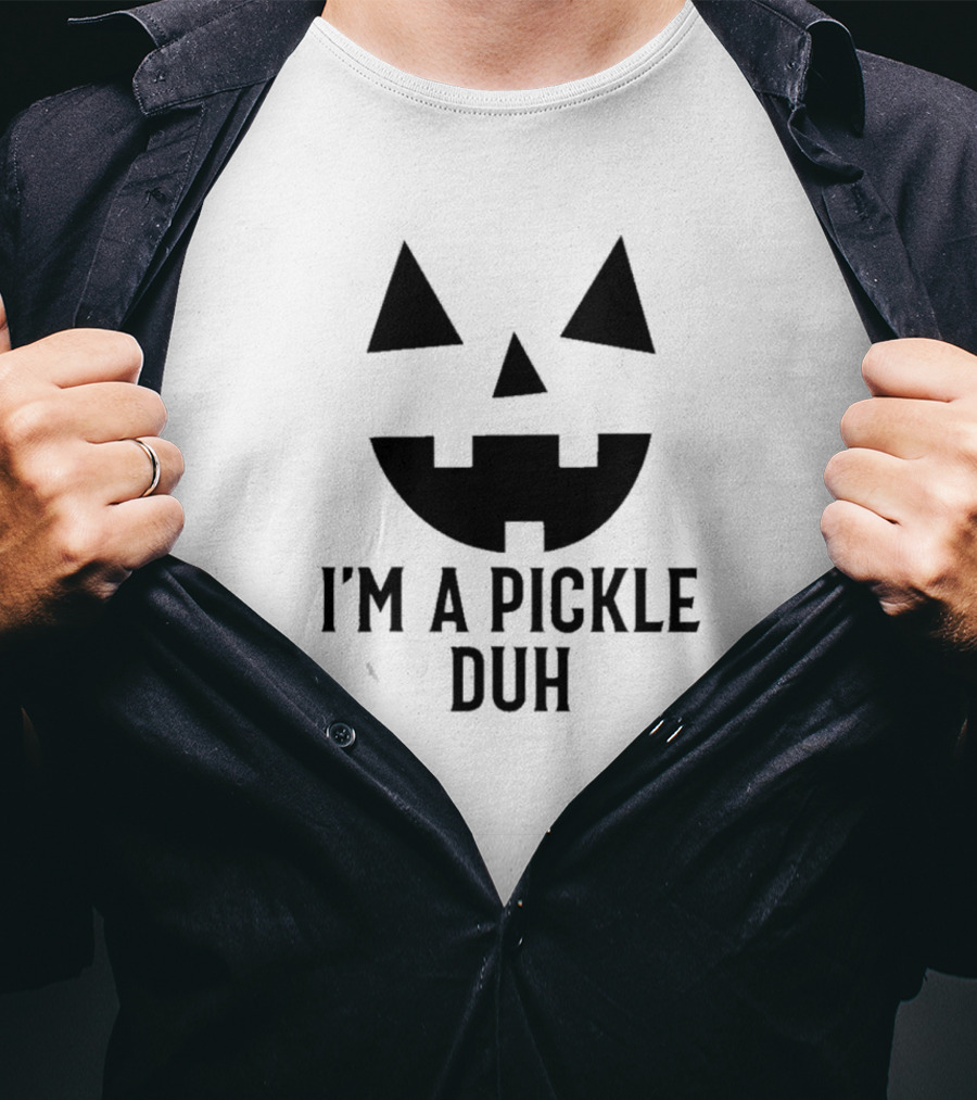 I'm A Pickle Duh Halloween Jack-O'-Lantern Face T-Shirt