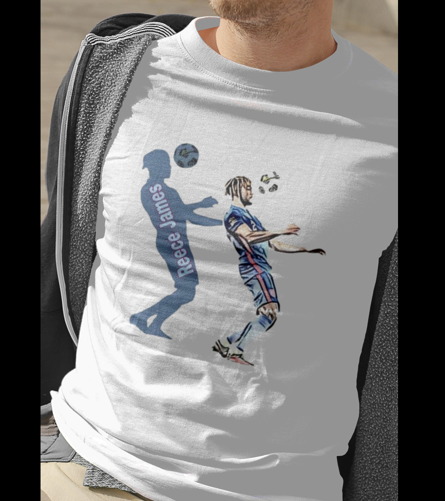 Reece James Football Silhouette And Player Action T-Shirt