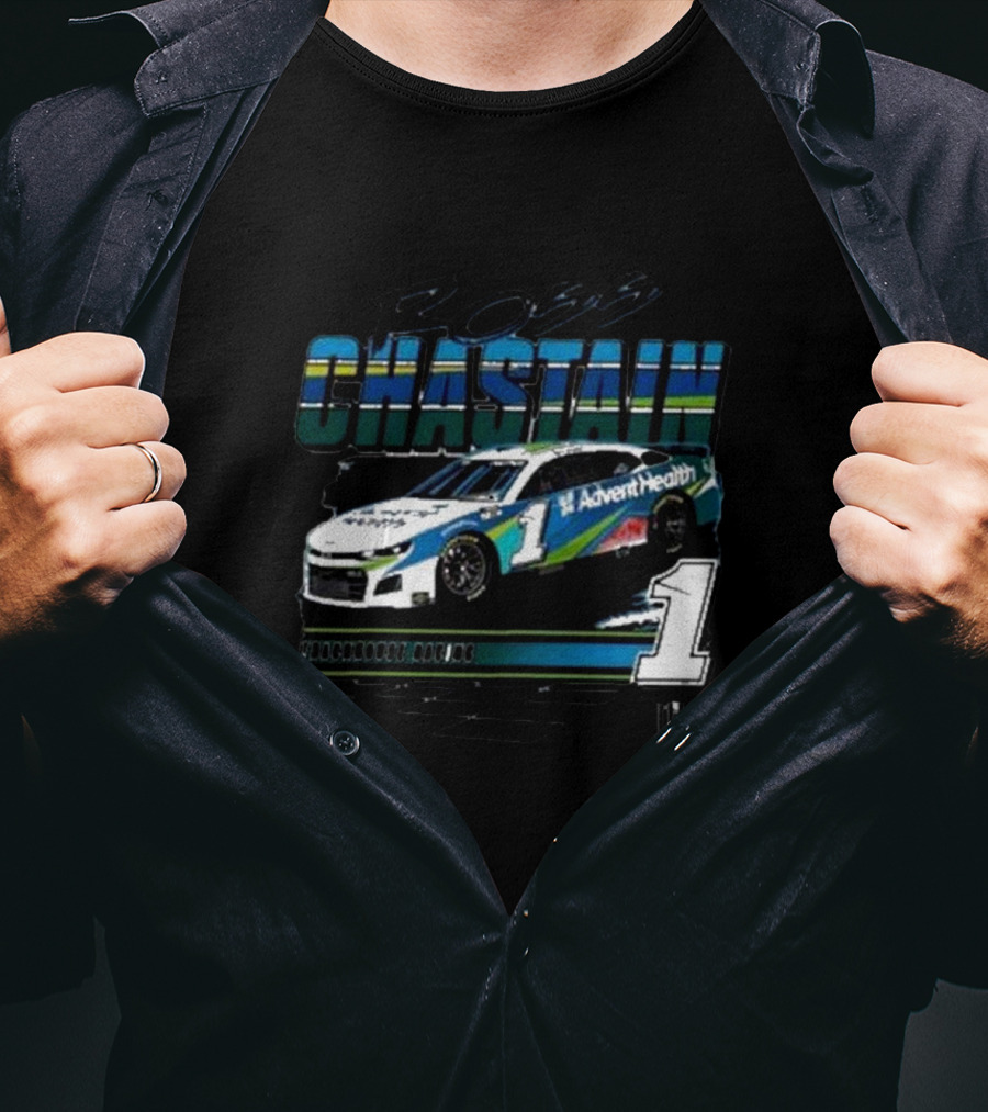Ross Chastain AdventHealth Trackhouse Racing Number 1 NASCAR T-Shirt
