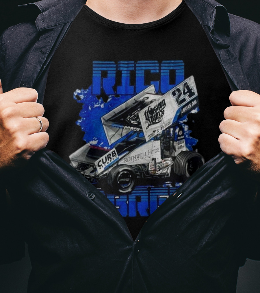 Rico Abreu 24 Curb Rothwell Hyde Racing Sprint Car Lucas Oil T-Shirt