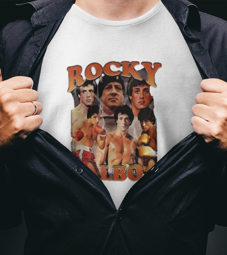 Rocky Balboa Iconic Boxing Legend Film Character Montage T-Shirt