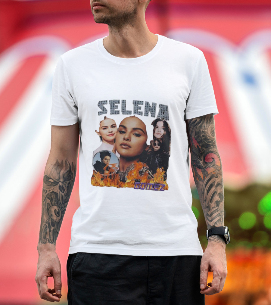 Selena Gomez Flame Collage Homage T-Shirt