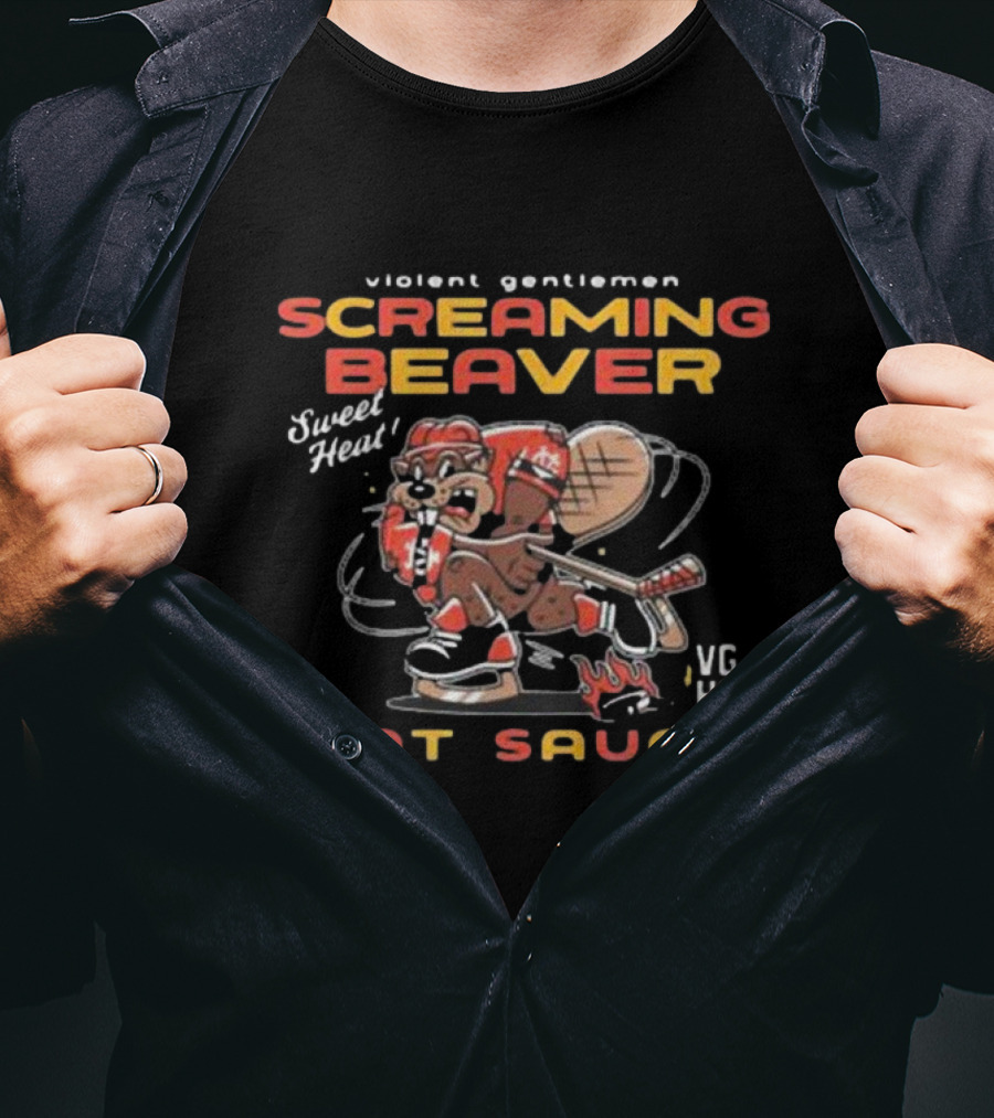 Violent Gentlemen Screaming Beaver Sweet Heat VGHC Hot Sauce T-Shirt