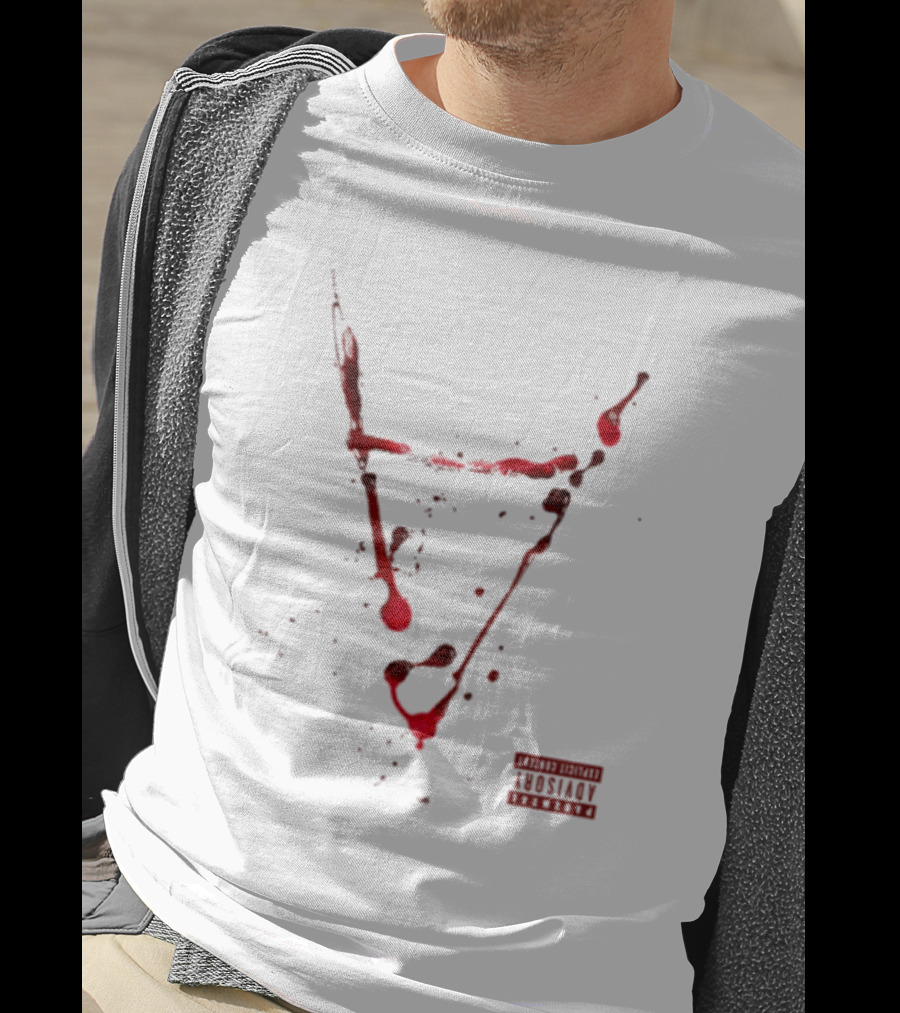 Doja Cat Attention Blood Streaks Symbol Explicit Content Warning T-Shirt