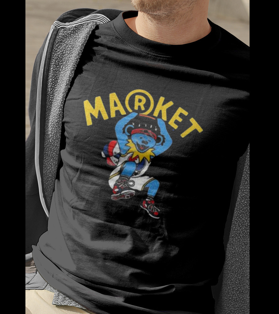 Market Studios Grateful Dead Dunking Bear Streetwear Basketball T-Shirt