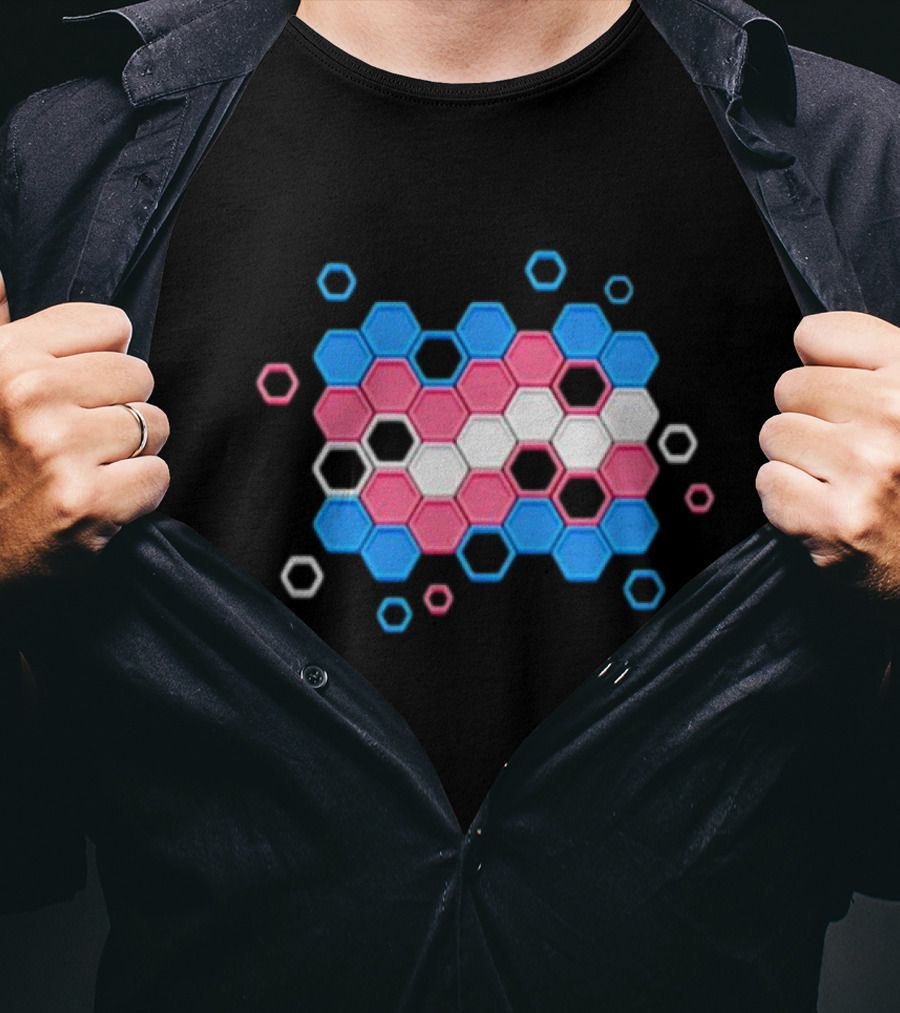 Prismatic Pride Transgender Flag Hexagon T-Shirt