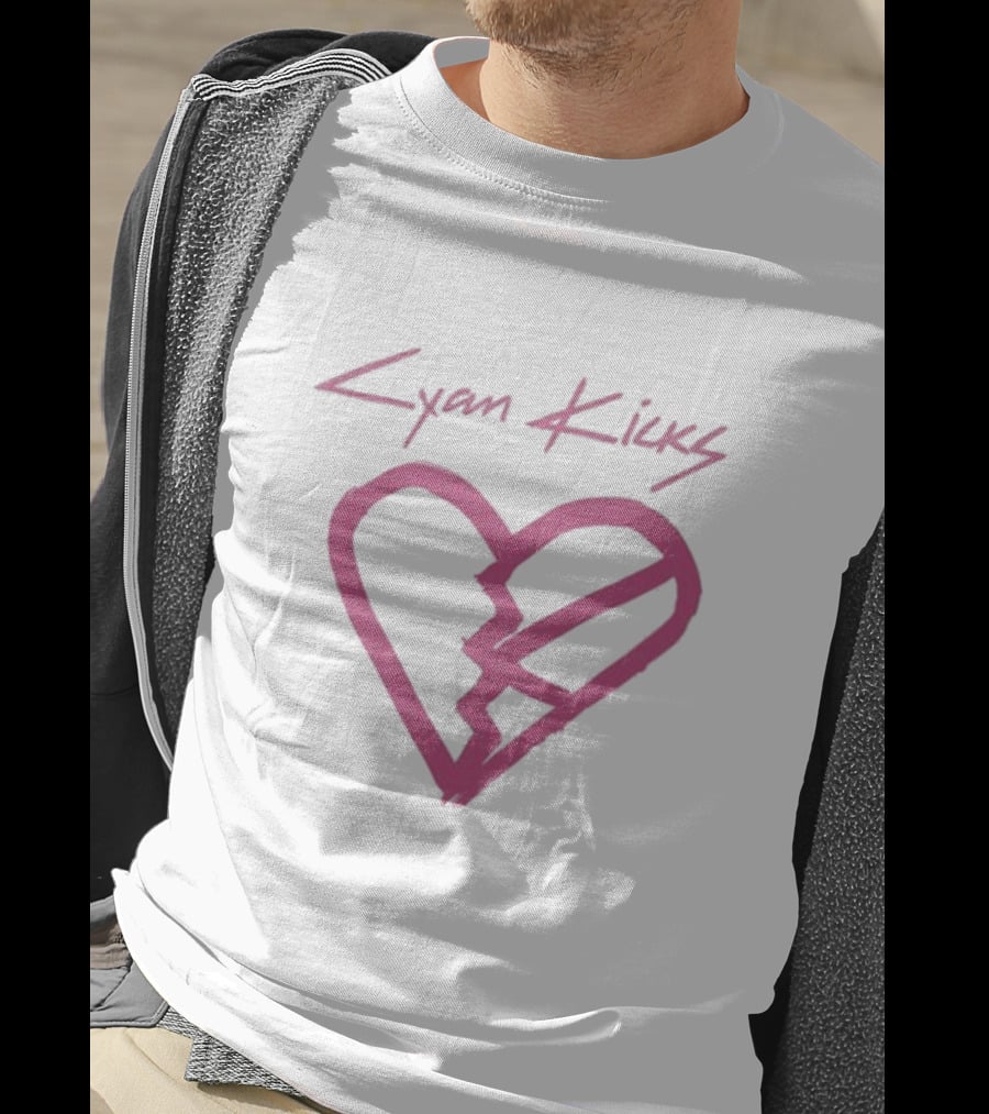 Cyan Kicks Broken Heart Mockup T-Shirt