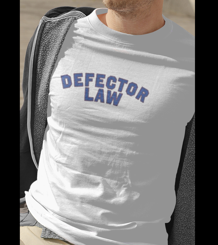 Defector Law Navy Blue Arched Text T-Shirt