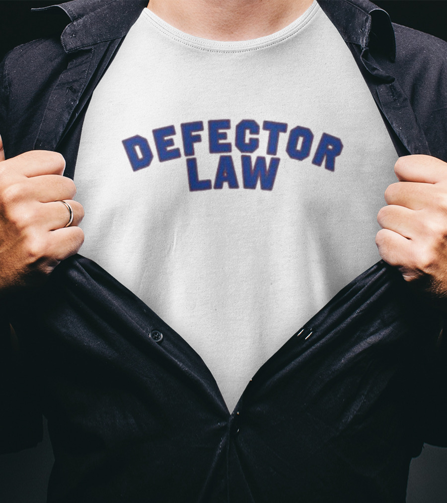 Defector Law Navy Blue Arched Text T-Shirt