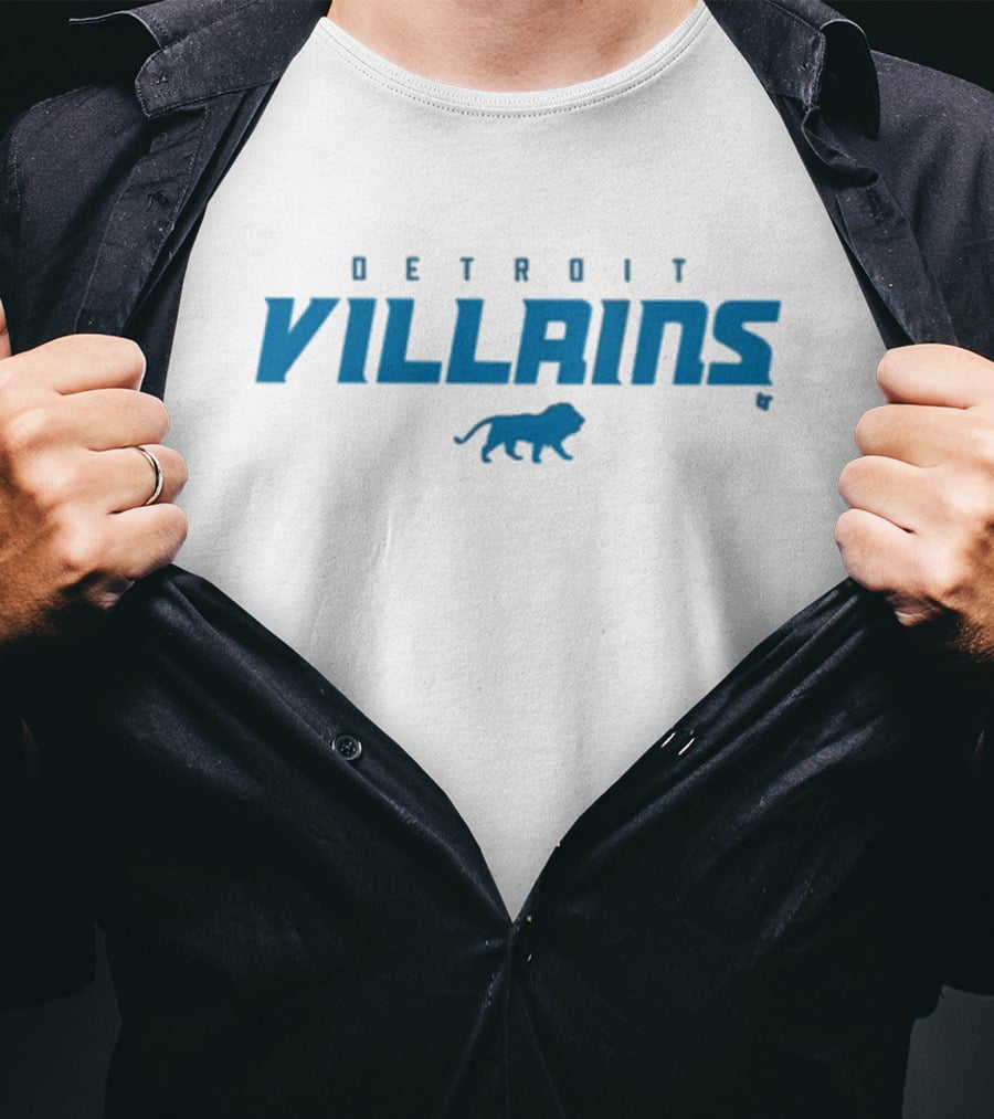 DETROIT VILLAINS Blue Lion T-Shirt