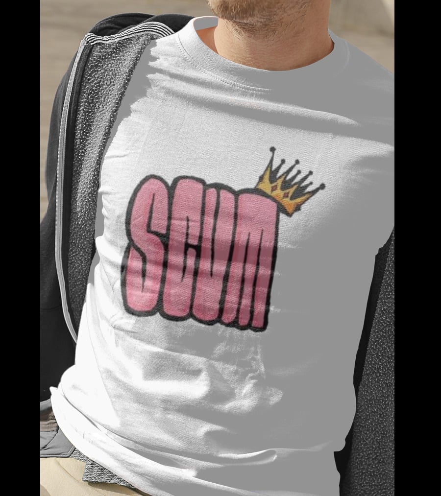 SCUM Pink Text With Gold Crown T-Shirt