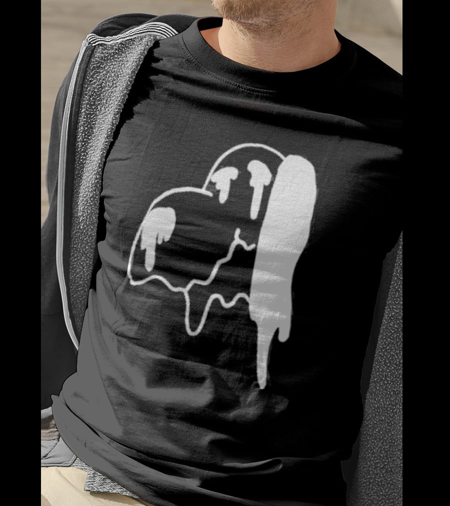 Snoopy Melting Drip Black White T-Shirt