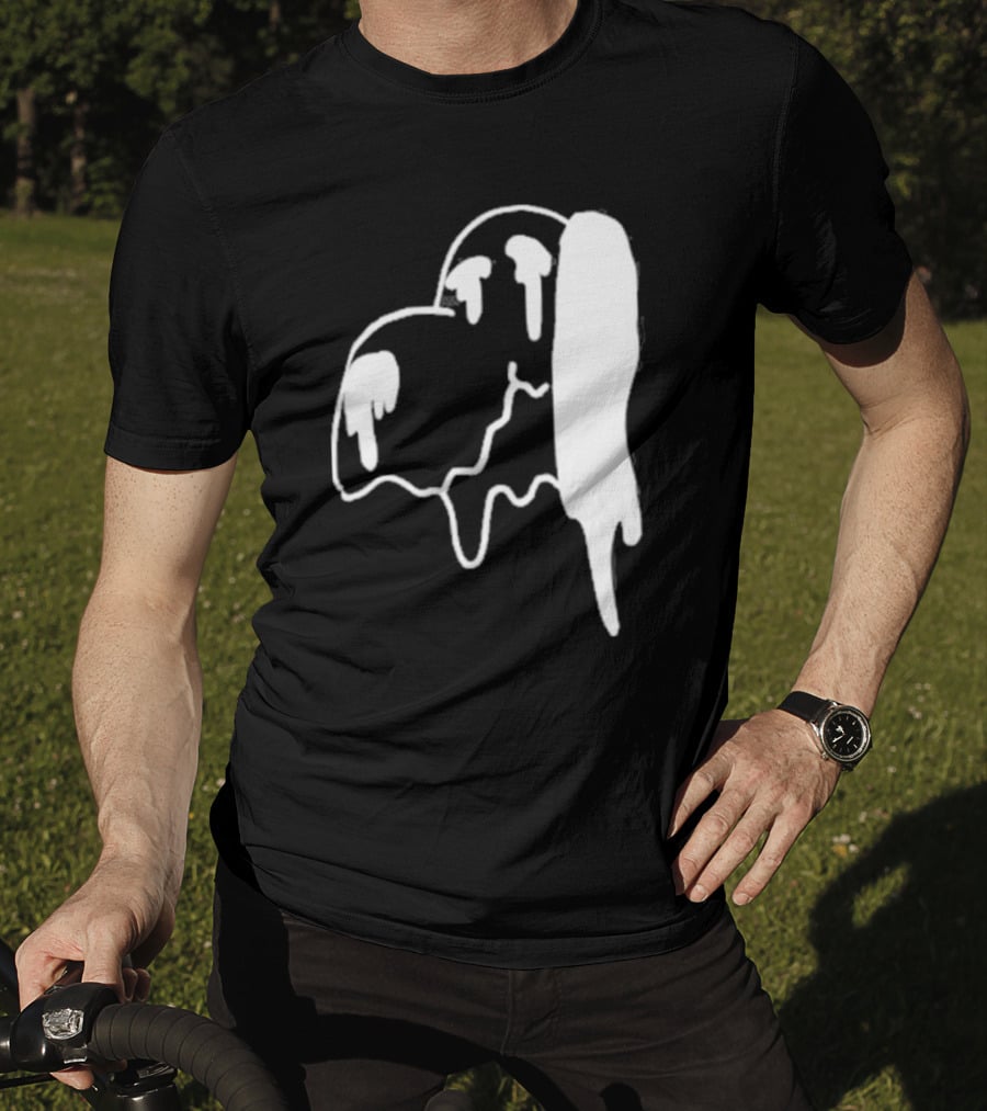 Snoopy Melting Drip Black White T-Shirt