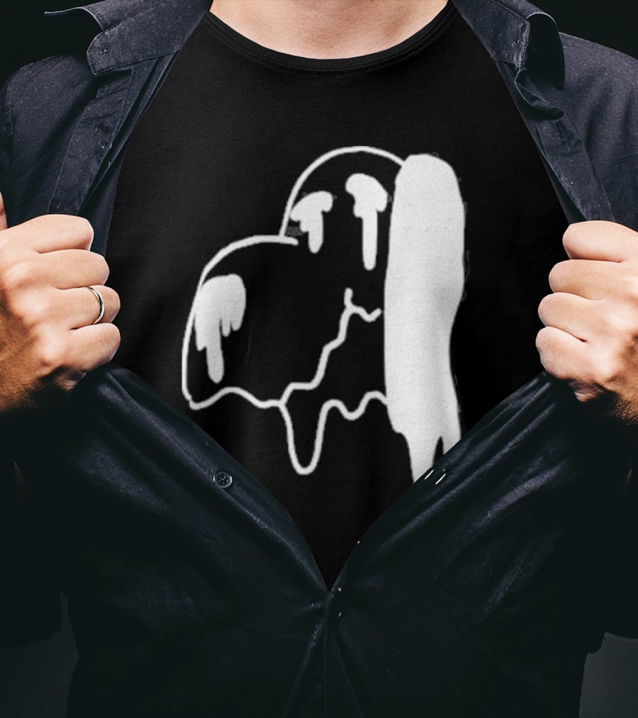 Snoopy Melting Drip Black White T-Shirt