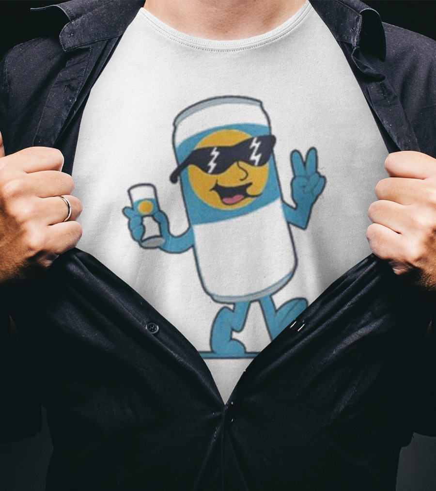 Nooners Cool Blue Drink Character Summer Vibes T-Shirt