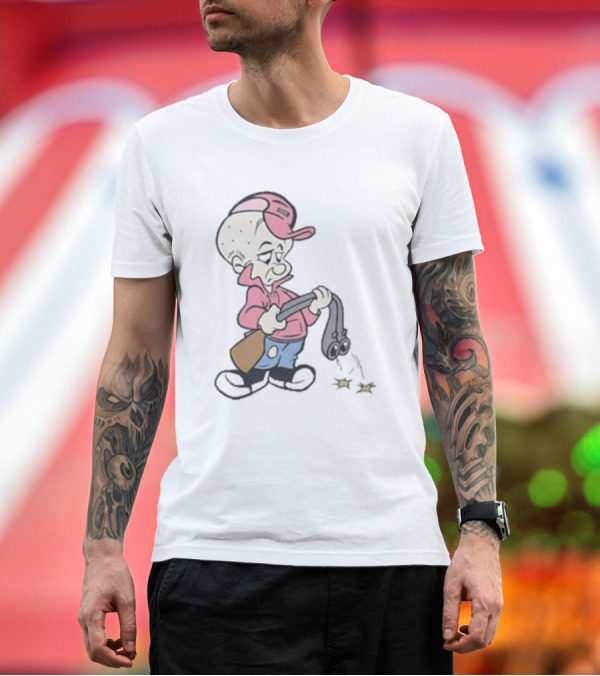 Premium T-Shirt: Scum Elmah Parody Elmer Fudd Gangster Suspicious Character Smoking Gun T-Shirt Scum Elmah Parody Elmer Fudd Gangster Suspicious Character Smoking Gun T-Shirt