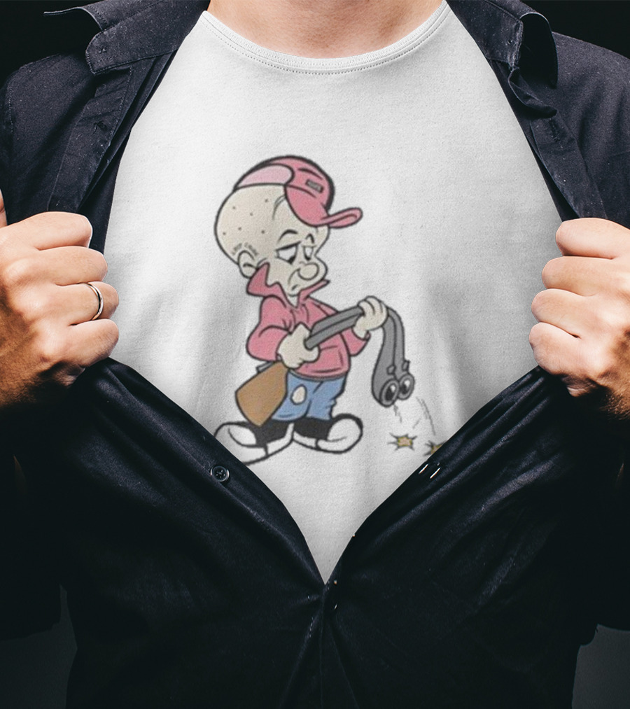 Scum Elmah Parody Elmer Fudd Gangster Suspicious Character Smoking Gun T-Shirt