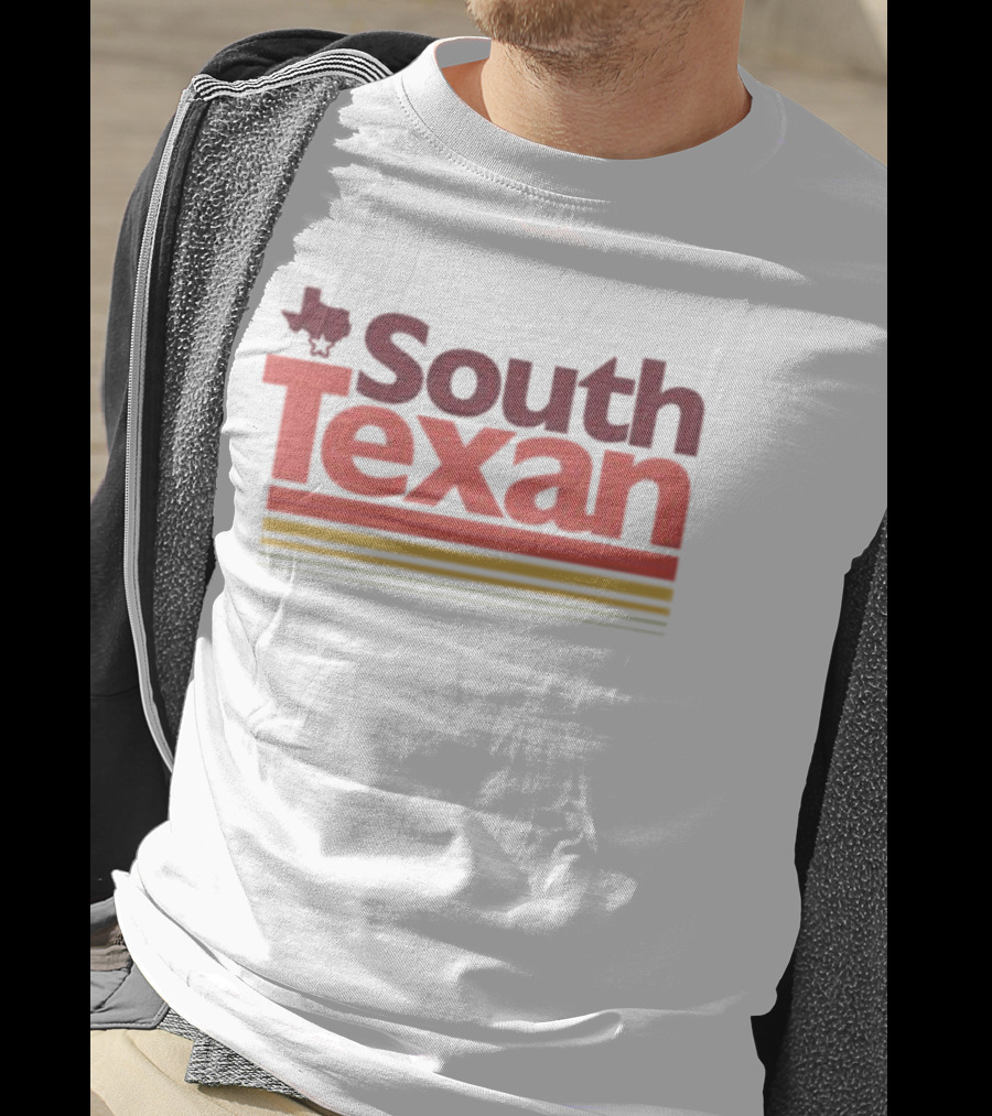 South Texan Retro Style With Texas Map Icon And Striped Accents T-Shirt