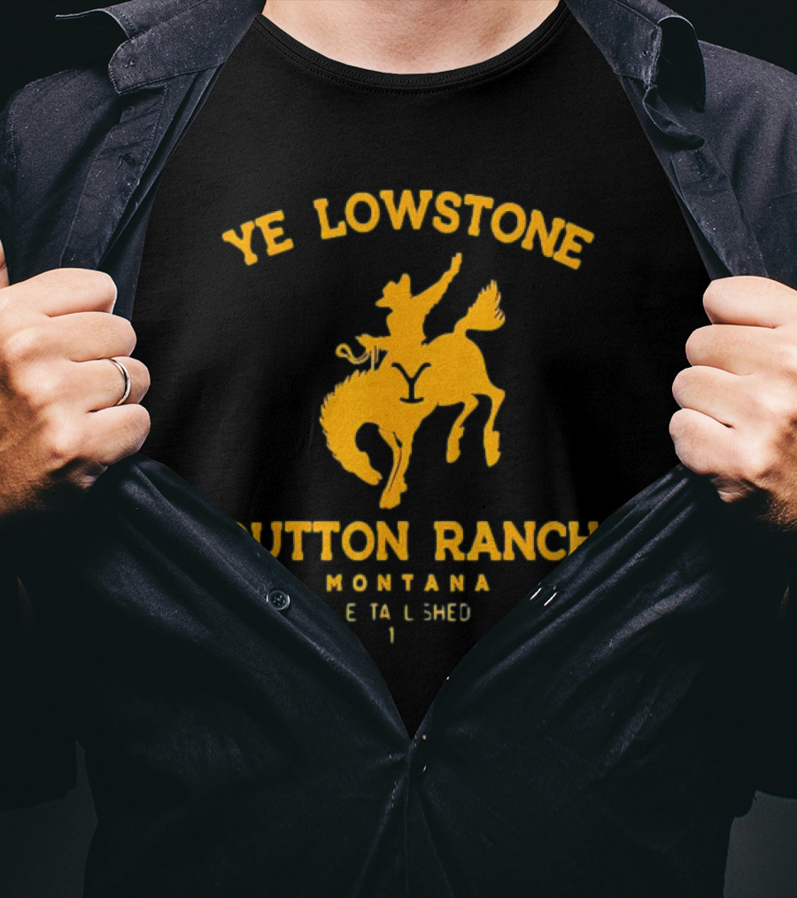 Ye Lowstone Dutton Ranch Montana Established T-Shirt