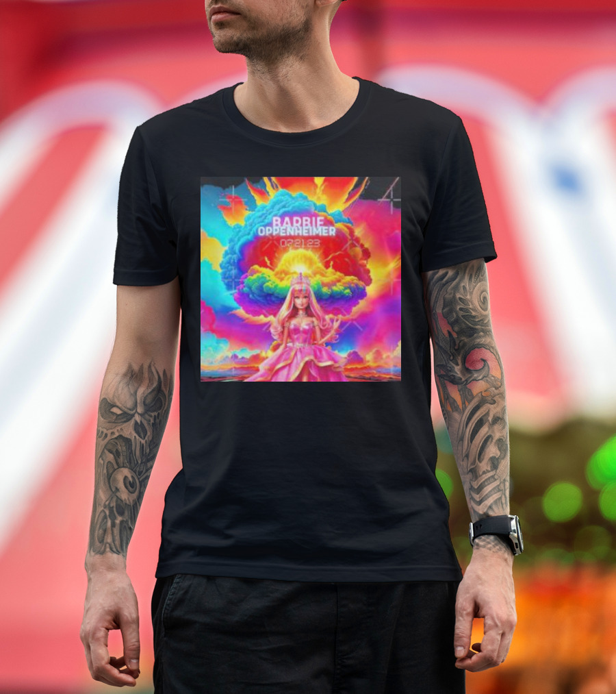 BARBIE OPPENHEIMER 07.21.23 Colorful Fusion Explosive Background T-Shirt