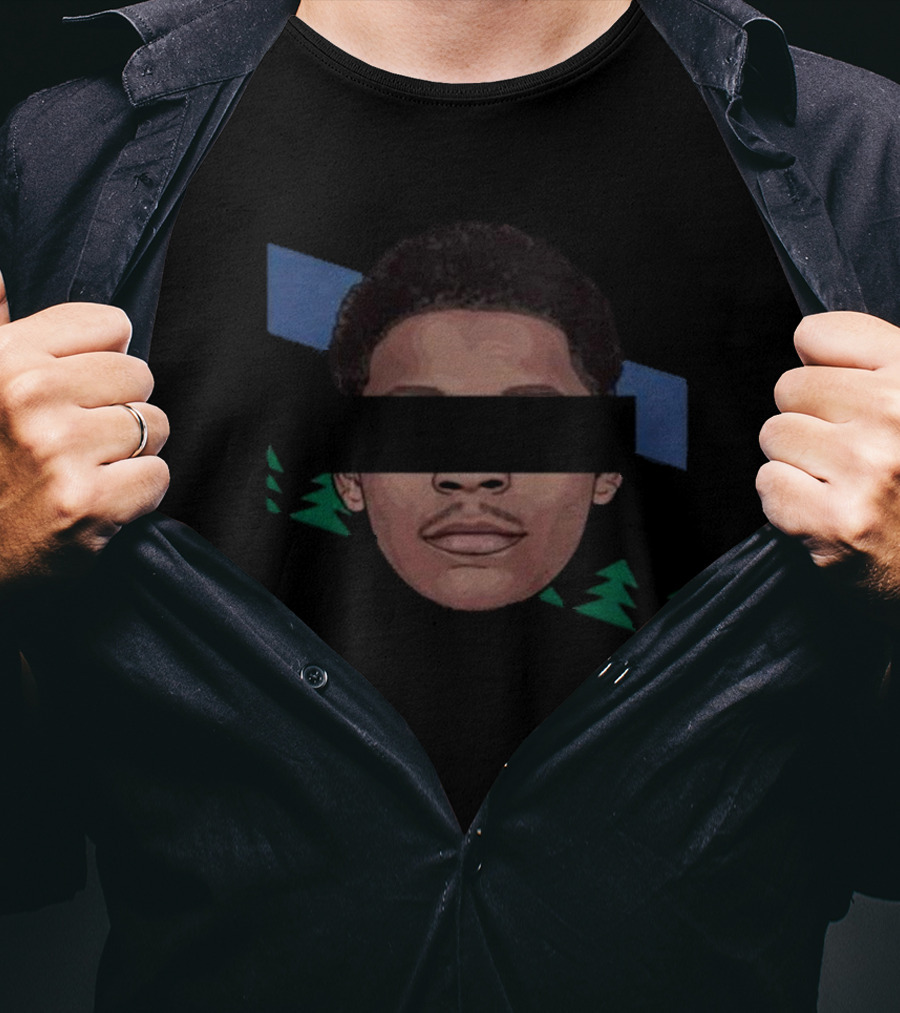 Dearbball Ant-Man Face With Blue And Green Stripes T-Shirt