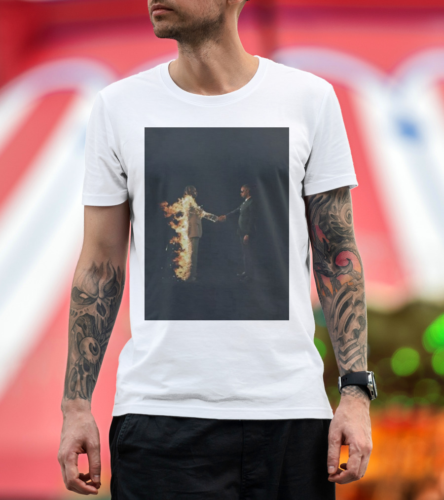 Metro Boomin Merch NY Cover Flaming Handshake T-Shirt