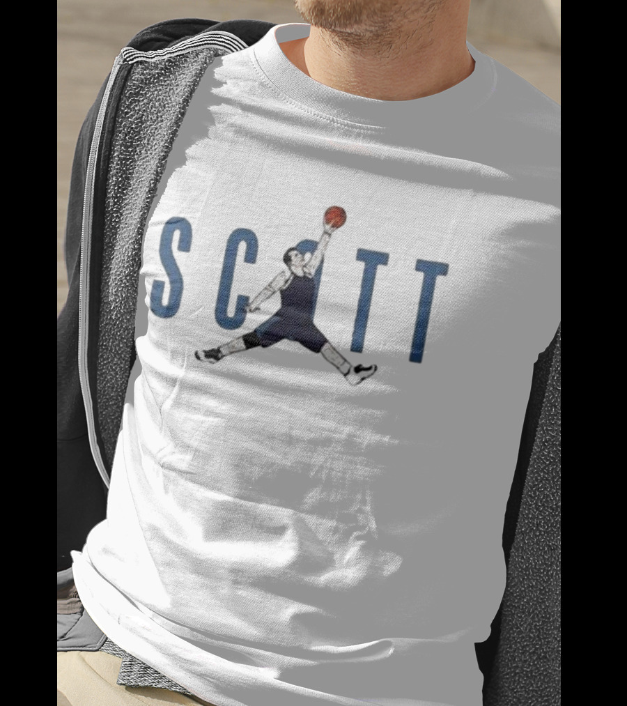 Scott Dunking Pose Parody Jordan Style The Office T-Shirt