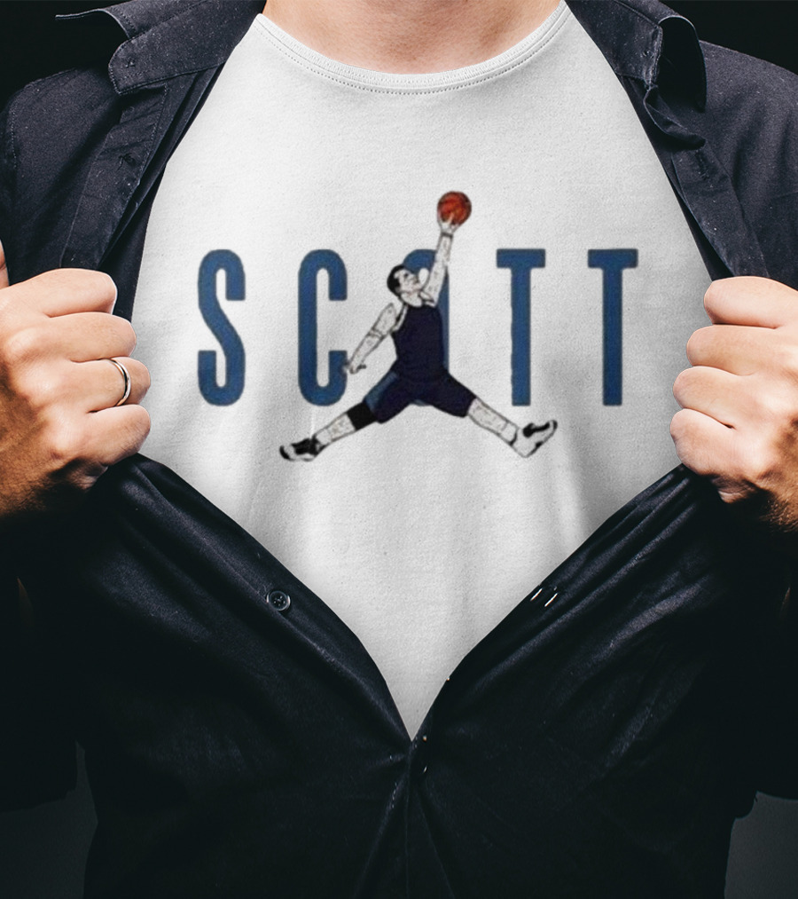 Scott Dunking Pose Parody Jordan Style The Office T-Shirt