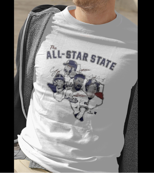 The All-Star State Baseball Signatures Texas T-Shirt