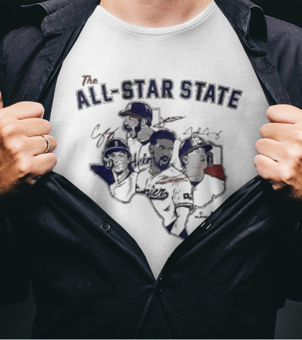 The All-Star State Baseball Signatures Texas T-Shirt
