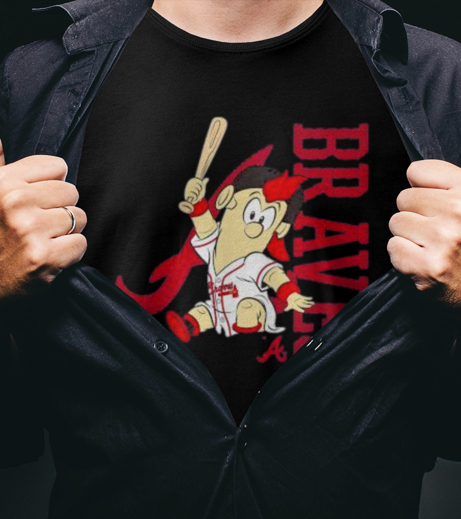 Atlanta Braves Infant Mascot 2.0 Cartoon Batting Character T-Shirt