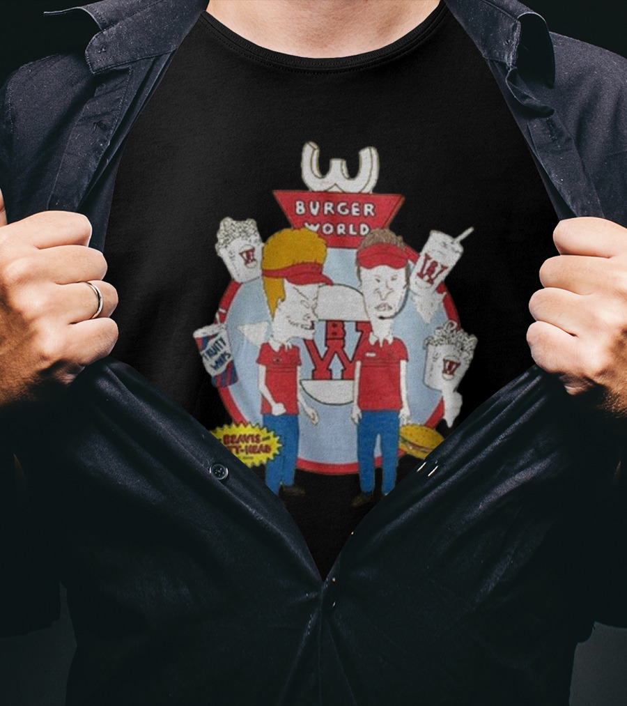 Burger World Beavis And Butt-Head Drink Fries T-Shirt