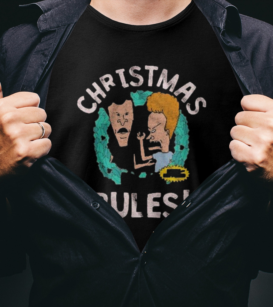 Christmas Rules Beavis And Butt-Head Wreath T-Shirt