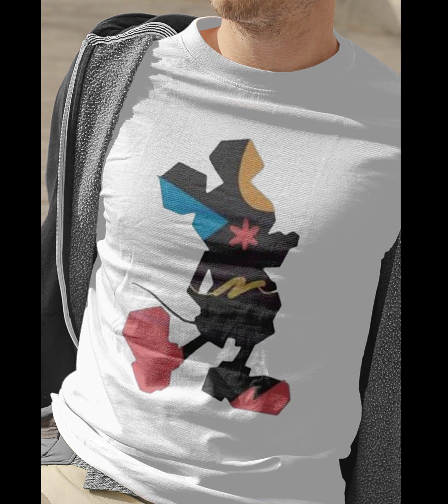 Disney World Funny Mickey Stands Abstract Colorful T-Shirt