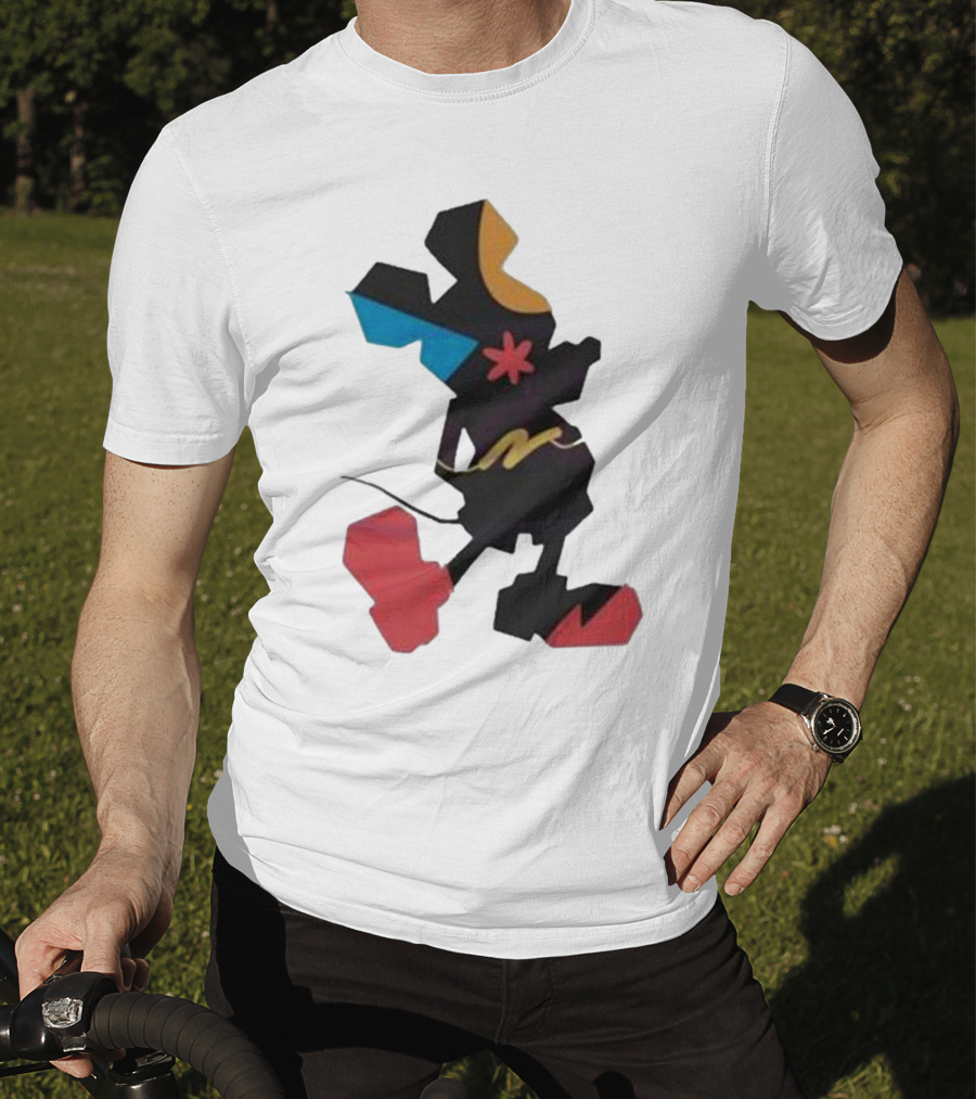 Disney World Funny Mickey Stands Abstract Colorful T-Shirt