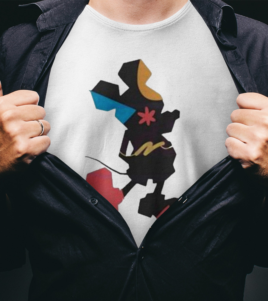Disney World Funny Mickey Stands Abstract Colorful T-Shirt